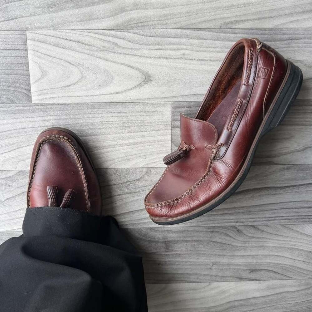 Sperry Top-Sider Tassel Loafers Men's 9.5M Brown Leather